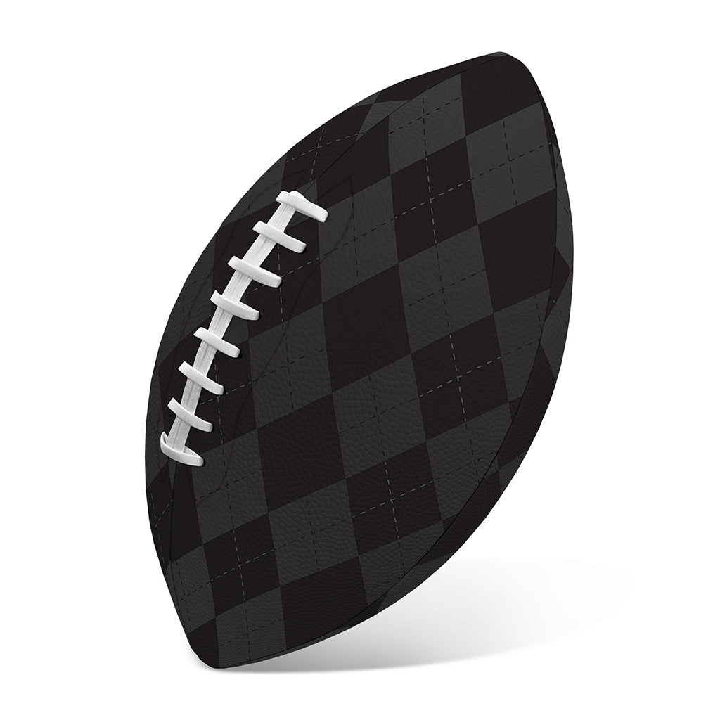 Black And Grey Argyle Pattern Print Rugby Ball