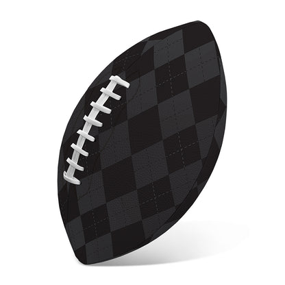 Black And Grey Argyle Pattern Print Rugby Ball
