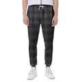 Black And Grey Argyle Pattern Print Joggers