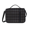 Black And Grey Argyle Pattern Print Shoulder Strap Bible Bag