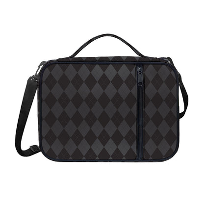 Black And Grey Argyle Pattern Print Shoulder Strap Bible Bag