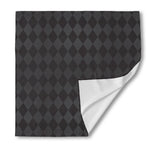 Black And Grey Argyle Pattern Print Silk Bandana