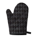 Black And Grey Argyle Pattern Print Single Oven Mitt