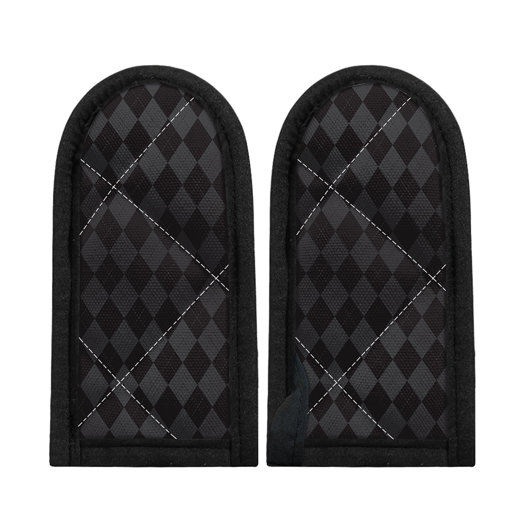 Black And Grey Argyle Pattern Print Skillet Handle Cover