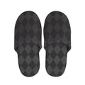 Black And Grey Argyle Pattern Print Slippers
