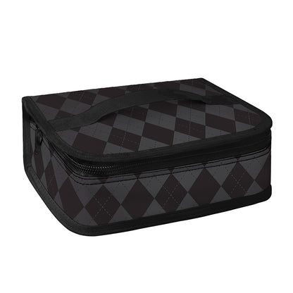 Black And Grey Argyle Pattern Print Small Lunch Bag