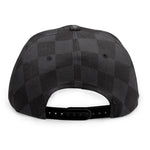Black And Grey Argyle Pattern Print Snapback Cap