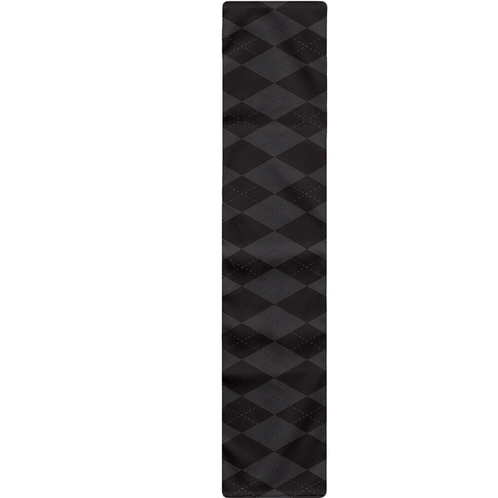 Black And Grey Argyle Pattern Print Table Runner