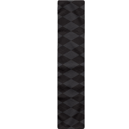 Black And Grey Argyle Pattern Print Table Runner