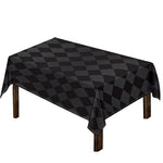 Black And Grey Argyle Pattern Print Tablecloth