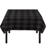 Black And Grey Argyle Pattern Print Tablecloth