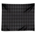Black And Grey Argyle Pattern Print Tapestry