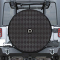 Black And Grey Argyle Pattern Print Tire Cover With Camera Hole