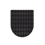 Black And Grey Argyle Pattern Print Toilet Lid Cover