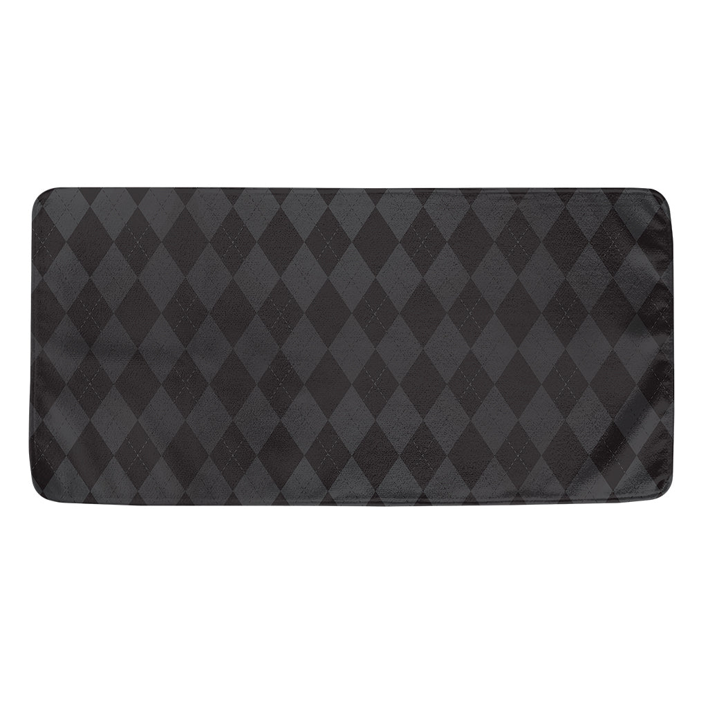 Black And Grey Argyle Pattern Print Towel