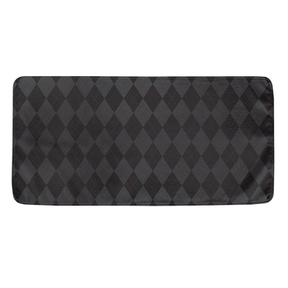 Black And Grey Argyle Pattern Print Towel