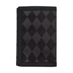 Black And Grey Argyle Pattern Print Trifold Wallet