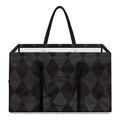 Black And Grey Argyle Pattern Print Utility Tote Bag