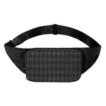 Black And Grey Argyle Pattern Print Waist Bag