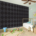 Black And Grey Argyle Pattern Print Wall Sticker