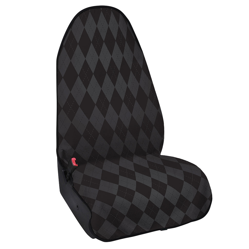 Black And Grey Argyle Pattern Print Waterproof Car Seat Cover