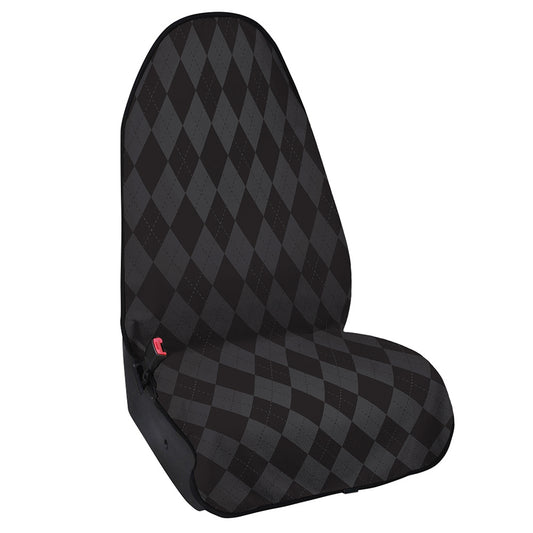 Black And Grey Argyle Pattern Print Waterproof Car Seat Cover