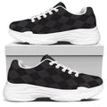 Black And Grey Argyle Pattern Print White Chunky Shoes