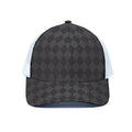 Black And Grey Argyle Pattern Print White Mesh Trucker Hat