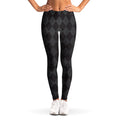 Black And Grey Argyle Pattern Print Women's Leggings