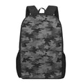 Black And Grey Camouflage Print 17 Inch Backpack
