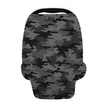 Black And Grey Camouflage Print Baby Seat Cover