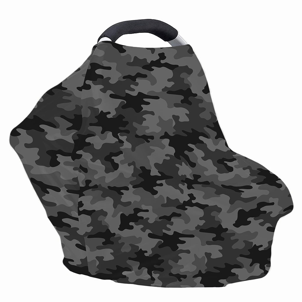 Black And Grey Camouflage Print Baby Seat Cover