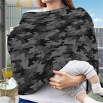 Black And Grey Camouflage Print Baby Seat Cover