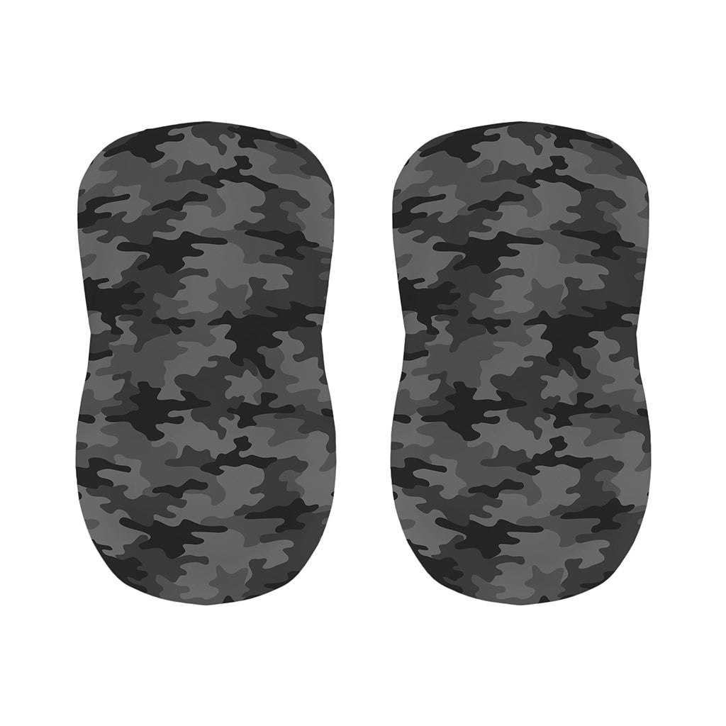 Black And Grey Camouflage Print Bar Stool Covers