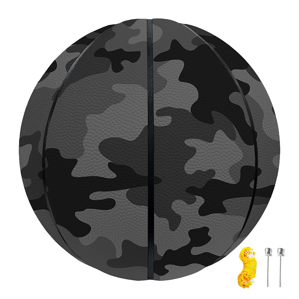 Black And Grey Camouflage Print Basketball