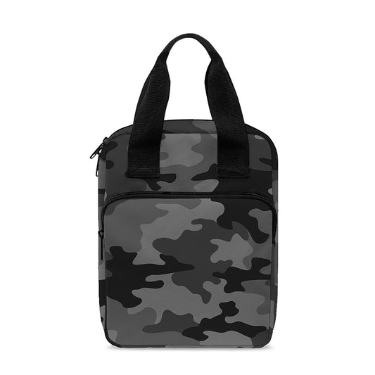 Black And Grey Camouflage Print Bible Tote Bag