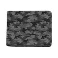 Black And Grey Camouflage Print Bifold Wallet