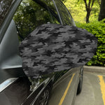 Black And Grey Camouflage Print Car Side Mirror Covers