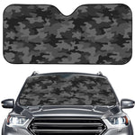 Black And Grey Camouflage Print Car Windshield Sun Shade