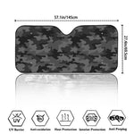 Black And Grey Camouflage Print Car Windshield Sun Shade