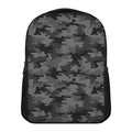 Black And Grey Camouflage Print Casual Backpack