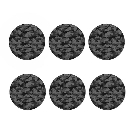 Black And Grey Camouflage Print Coaster Set