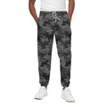 Black And Grey Camouflage Print Cotton Sweatpants