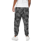 Black And Grey Camouflage Print Cotton Pants