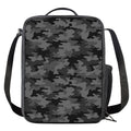 Black And Grey Camouflage Print Crossbody Lunch Bag