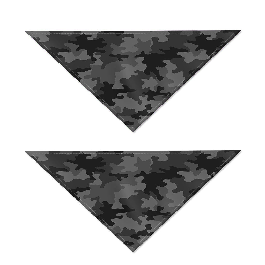 Black And Grey Camouflage Print Dog Bandana