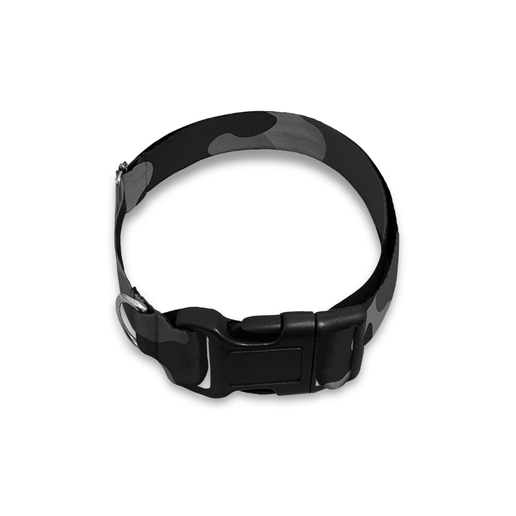 Black And Grey Camouflage Print Dog Collar