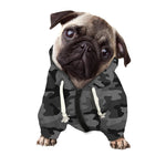 Black And Grey Camouflage Print Dog Zip Up Hoodie