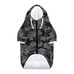 Black And Grey Camouflage Print Dog Zip Up Hoodie