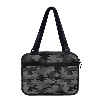Black And Grey Camouflage Print Double Strap Bible Bag